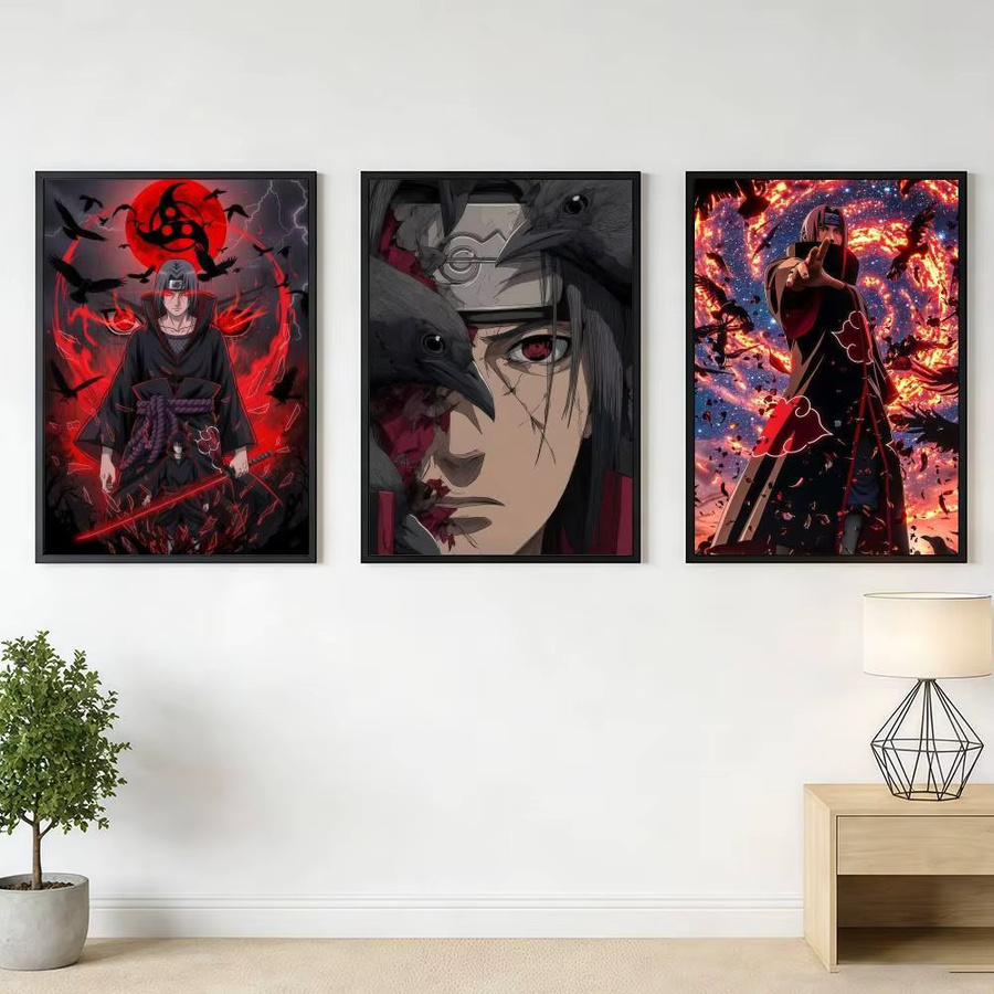 Itachi Uchiha Naruto Retro Poster Aufkleber Kunstdruck in Mehrfarbig, B: 21,0 cm, H: 30,0 cm - Bild 2