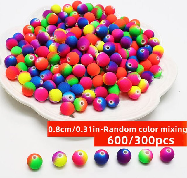 QYWCTZ Perlen Acryl, gemischte Farben, 8 mm, Spacer - Bild 1