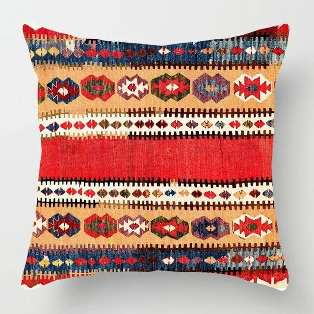 JMG Clothing Kissenbezug im Boho-Stil mit geometrischem marokkanischem Design, Mehrfarbig, B/B/H: 45 x 45 x 0 cm - Bild 1