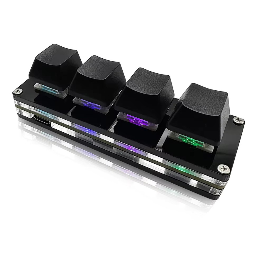 Sayodevice Mini 4-Tasten Macro Pad RGB Mechanische Einhandtastatur Schwarz - Bild 7