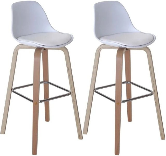 2er-Set MCW Barhocker A89 mit Lehne aus Kunstleder in Weiß - Bild 1