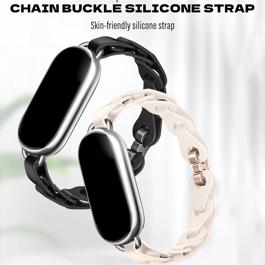 FancyWrist Uhrenarmband Kautschuk, Edelstahl, Damen, Xiaomi Mi Band 8 - Bild 2