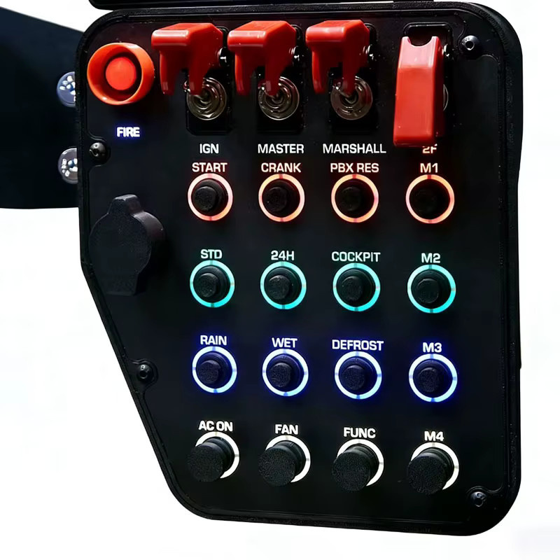 DUTRIEUX Multifunktionale RGB Tasten-Steuerbox für PC-Simulator-Rennzentralen in Schwarz und Multicolour - Bild 2