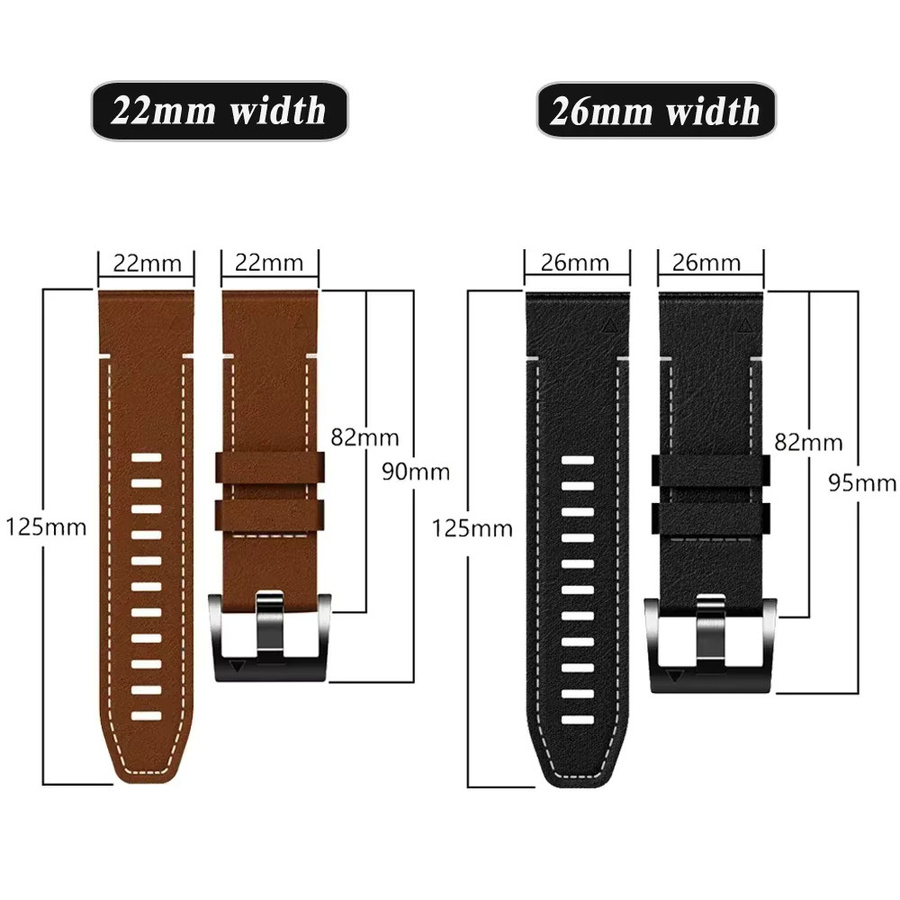 QuickFit Uhrenarmband Leder-Silikon, 26 mm, 22 mm, Unisex - Bild 2