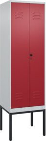 C+P PSA Doppel-Spind Classic PLUS Gestell mit 2 Abteilen und Sicherheits-Drehriegel 7035/3003, H x B x T: 212 x 60 x 50 cm - Bild 1