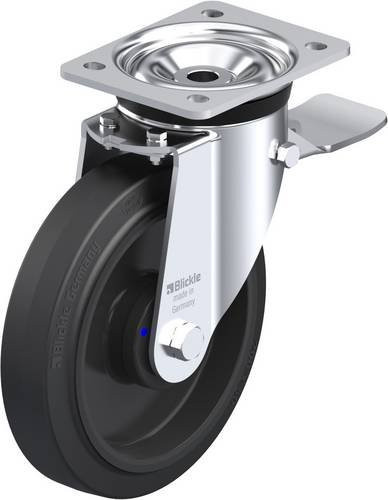 Blickle Lenkrolle LK-POEV 200XKA-ST mit Feststeller in Schwarz-Grau, Rad-Durchmesser: 20 cm, Tragfähigkeit: 500 kg - Bild 1