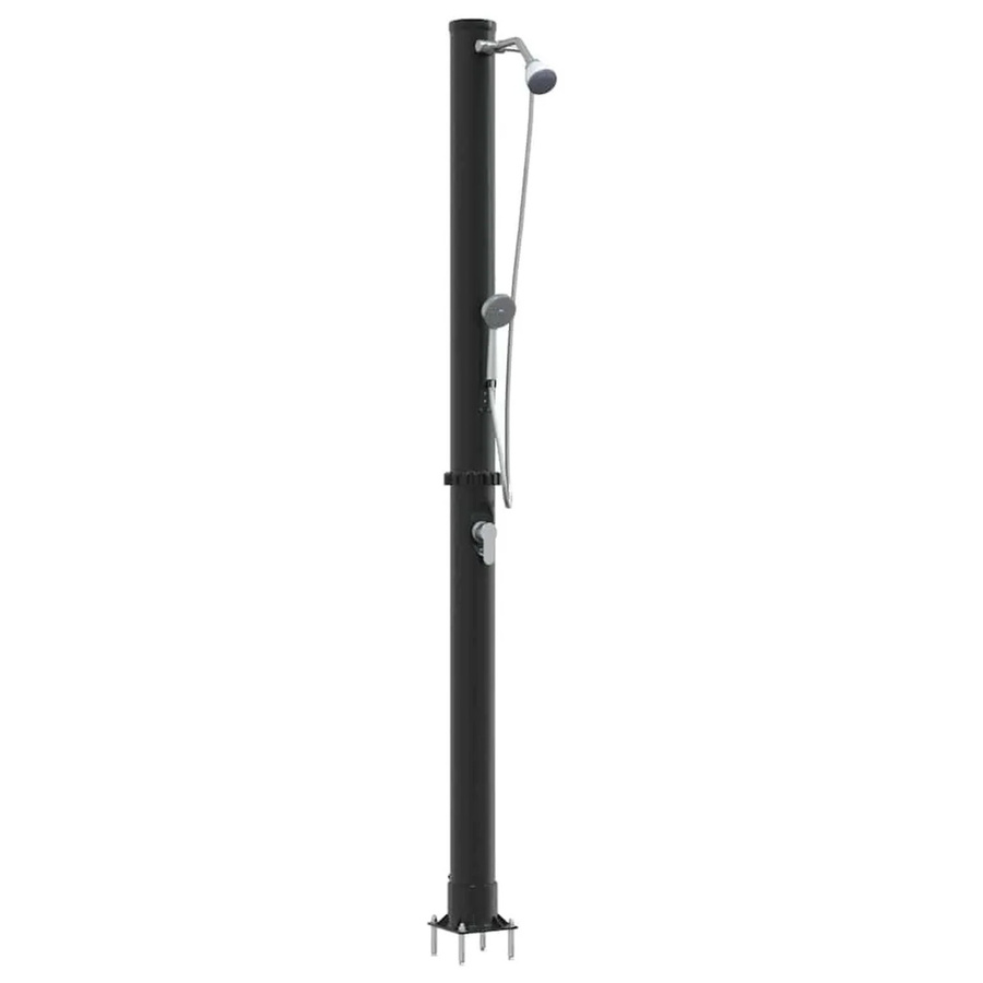 vidaXL Außen Solardusche Schwarz aus PVC und Aluminium, Höhe: 217 cm - Bild 2