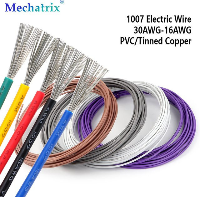 PVC Litzenkabel 1007 verzinntes OFC-Kupferkabel für DIY LED-Anwendungen in Weiß oder Mehrfarbig, 300V, verschiedene AWG-Stärken verfügbar - Bild 1