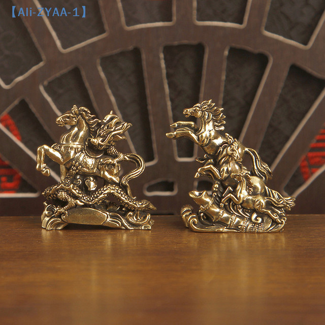 JETTING Messing-Pferdefigur in Gold als Feng Shui Desktop-Dekoration für Zuhause und Büro - Bild 1