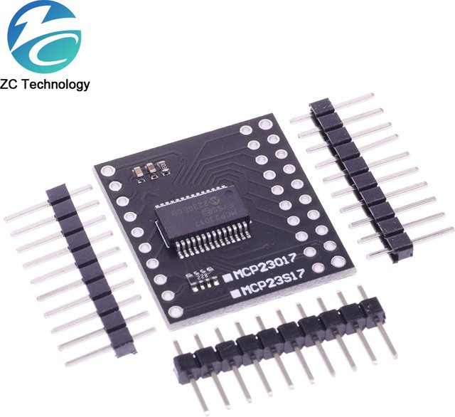 MCP23017-E/ss 16-Bit I/O-Expander Modul in Schwarz mit I2C und SPI Schnittstellen für Arduino - Bild 1