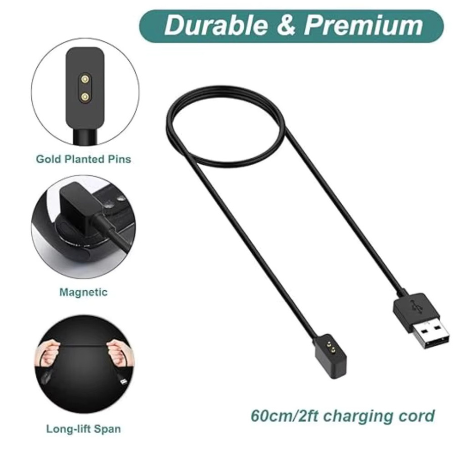 Xiaomi Ersatzladegerät für Mi Band 9, Mi Band 8, Mi Band 8 Pro und Redmi Band 2 USB-Smartwatch-Ladestation in Schwarz - Bild 2