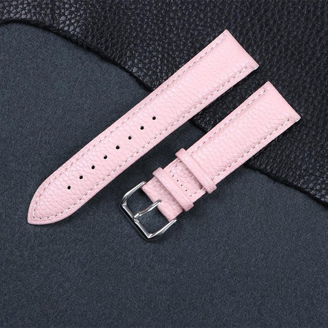TolTales Uhrenarmband Kalbsleder, Litschi-Muster, rosa, Unisex - Bild 1