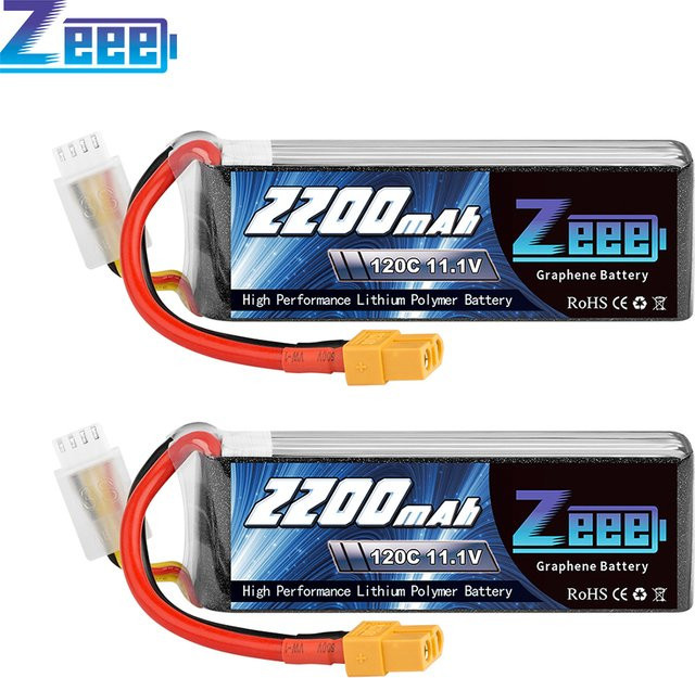Zeee 3S LiPo Akku Set mit 2200mAh, 11,1V und 120C sowie XT60 Stecker für FPV Drohnen, Flugzeuge und RC Modelle - Bild 1