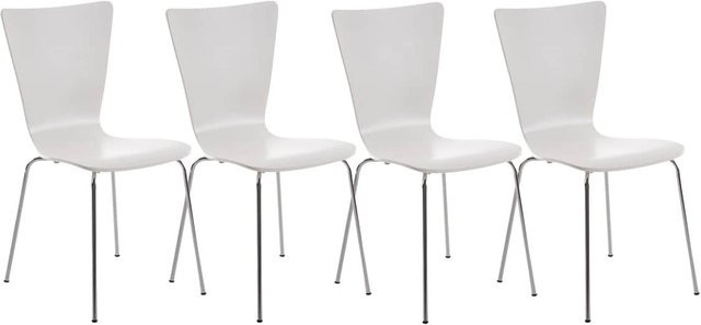 CLP 4er-Set Stapelstühle Aaron mit Holzsitz und Metallgestell - Bild 1