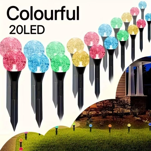 Solar Inground Bubble Globe Pathway Licht Multicolor Wasserdichte Landschaftsbeleuchtung für Garten und Terrasse - Bild 1