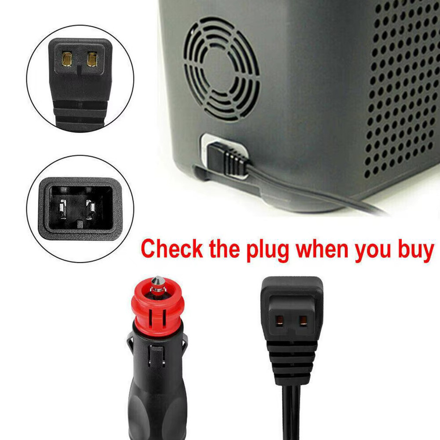 12V Auto Kühlschrank Netzkabel mit Zigarettenanzünder Adapter und Verlängerung, Länge: 2 m, Schwarz - Bild 3