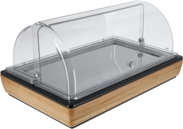 VEGA Buffetvitrine Montana in Eiche, Transparent und Edelstahl, rechteckig, B: 57 cm, T: 36,5 cm, H: 27,4 cm - Bild 1