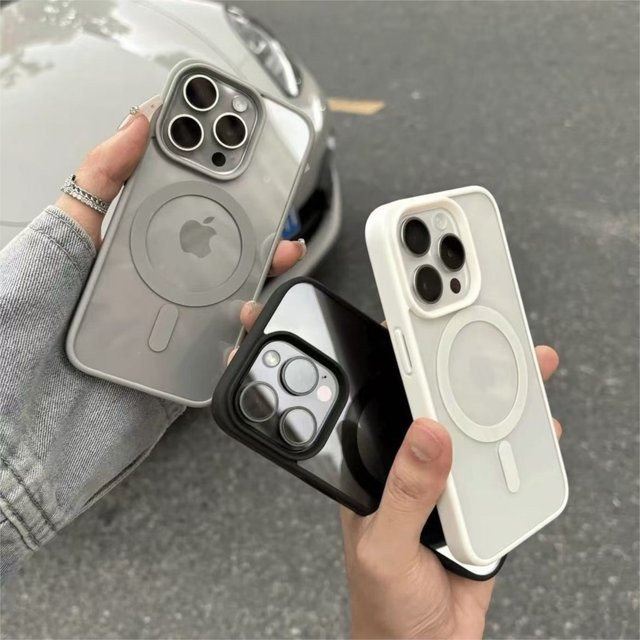 Ricestate Magnetische MagSafe Wireless Charge Hülle für iPhone 11 bis 17 Pro Max, stoßfeste Luxus-Rüstung Abdeckung, Farbe: Weiß - Bild 1