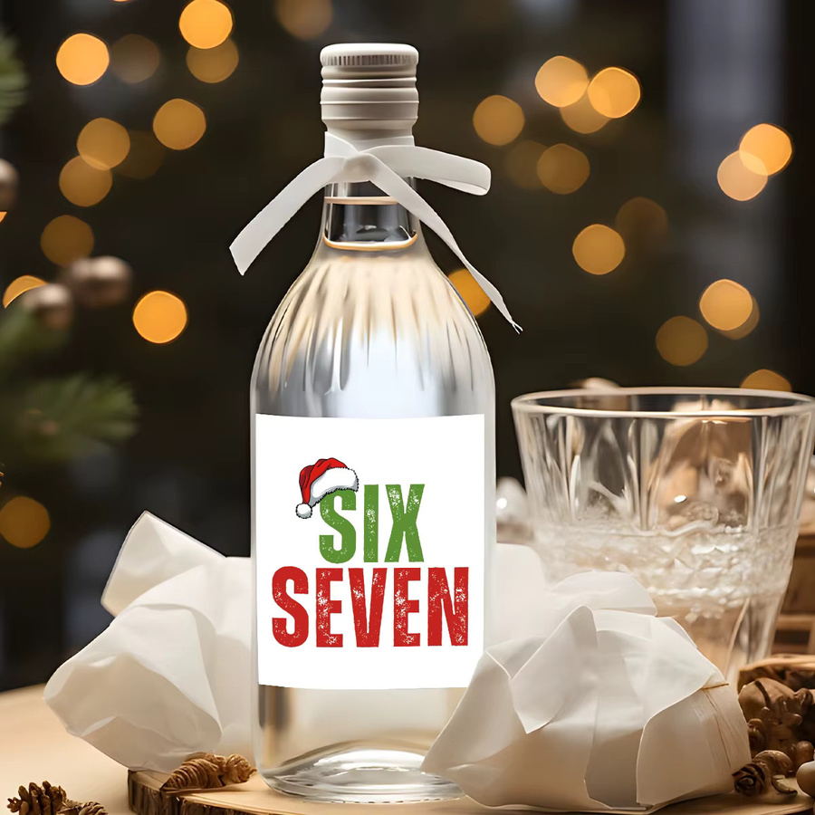 4 Stück Vintage Weihnachts-Weinflaschen-Aufkleber in Rot und Grün, selbstklebende Etiketten aus Papier für Wein und Champagner - Bild 6