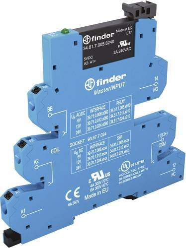 Finder Halbleiterrelais 39.70.7.024.9024 in Blau mit 2A und max. 24 V/DC Schaltspannung - Bild 1