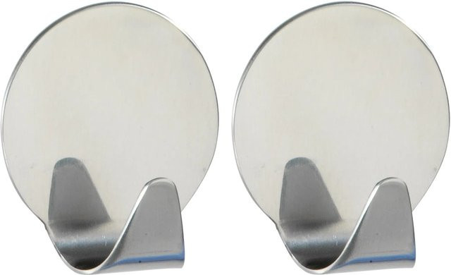 Wenko Rund-Haken mittel aus Edelstahl in Silber glänzend, 2er-Set - Bild 1