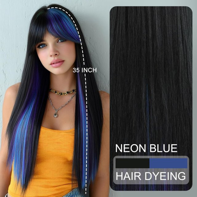 Suri Hair Perücke, lang, glatt, schwarz-blau, Damen - Bild 1