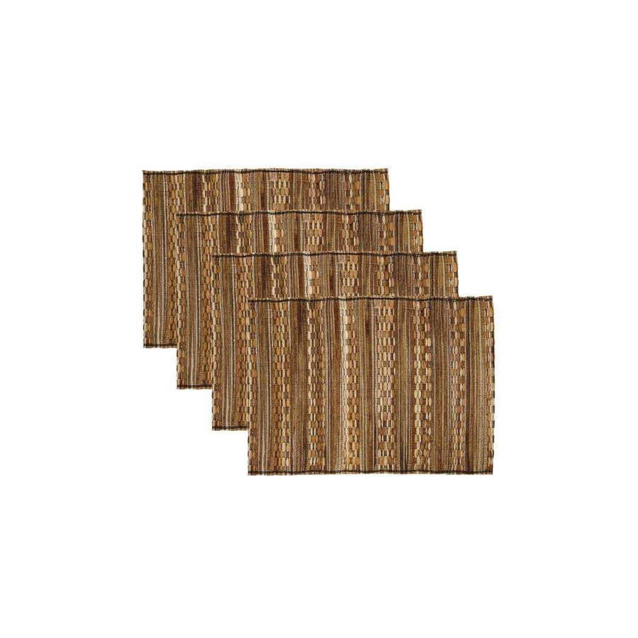 House Doctor Platzset Pivo Naturel aus Wasserhyazinthe, 4er Set, quadratisch, Braun/Schwarz, Breite: 34 cm, Tiefe: 34 cm - Bild 1
