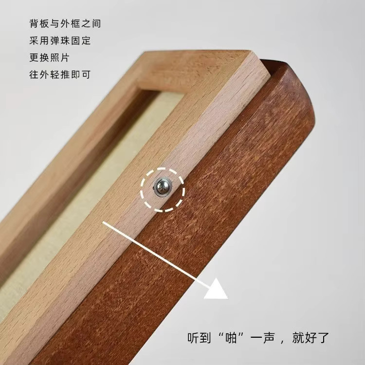 ANGDUO Multi-Foto-Ausstellungsständer aus massivem Sapele-Holz, rechteckiger Fotorahmen mit abgerundeten Ecken für die Heimdekoration - Bild 3