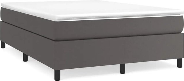 vidaXL Boxspringbett in Grau aus Kunstleder, B/T: 140 x 190 cm - Bild 1