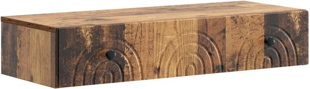 vidaXL Wandmontierter Beistelltisch aus Altholz in Braun, B/T/H: 87,5 x 34,5 x 17 cm - Bild 1