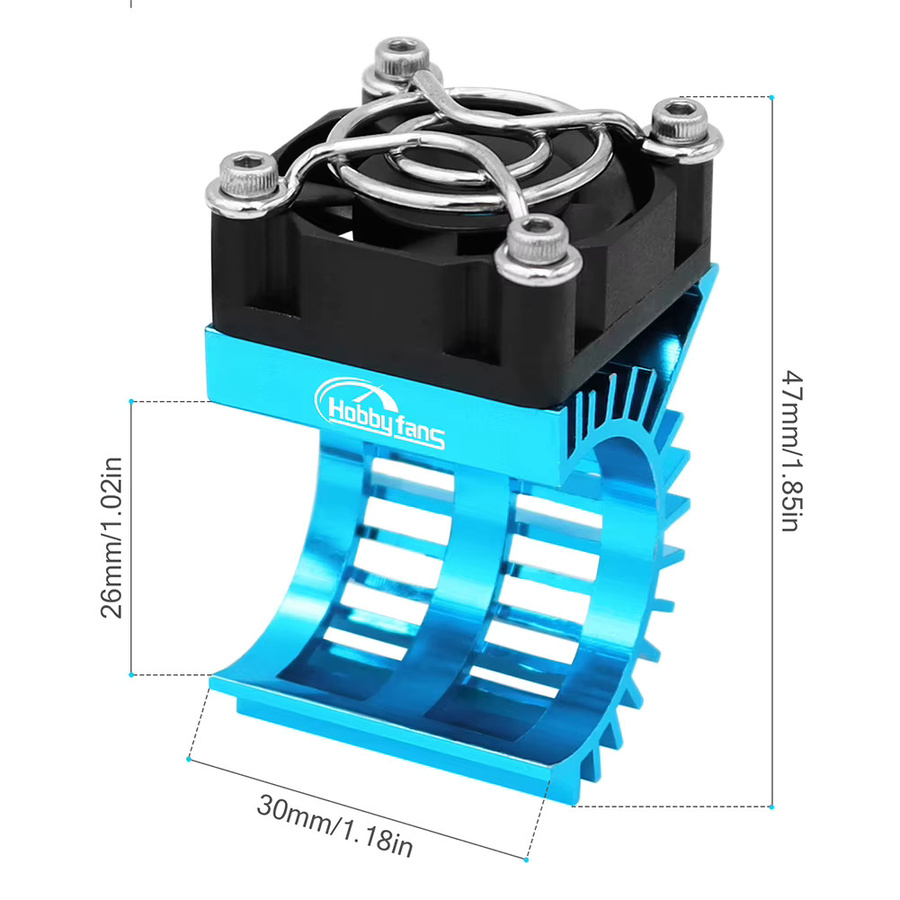 ANENG Motor Kühler Zubehör, mit Lüfter Elektromotor Kühlkörper, Metall, Blau - Bild 5
