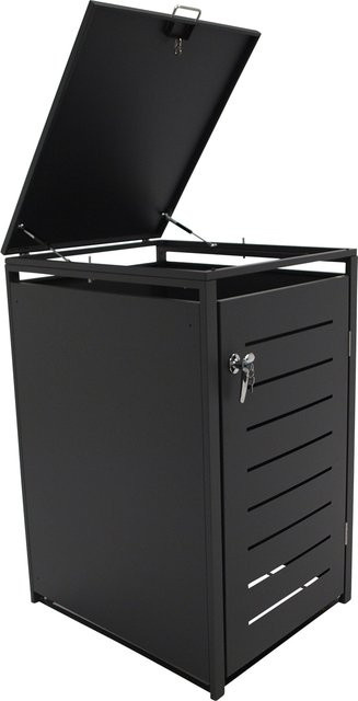 DEGAMO Mülltonnenbox aus verzinktem Stahl für 120 und 240 Liter, Farbe Anthrazit, B/T/H: 68 x 80 x 116 cm - Bild 1