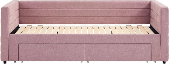 Vente-unique Sofabett Camity in Rosa mit Schlaffunktion und Auszugsschublade, Breite: 223 cm - Bild 1