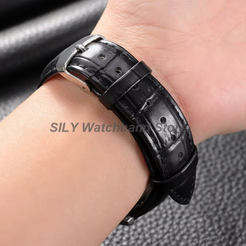 asukaband Uhrenarmband Leder, Bambus-Muster, Kunstleder, Schwarz, Unisex - Bild 4