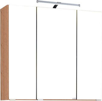HELD MÖBEL Spiegelschrank Bologna mit LED-Beleuchtung in Wotaneiche, Höhe: 64 cm, Breite: 70 cm, Tiefe: 20 cm - Bild 1