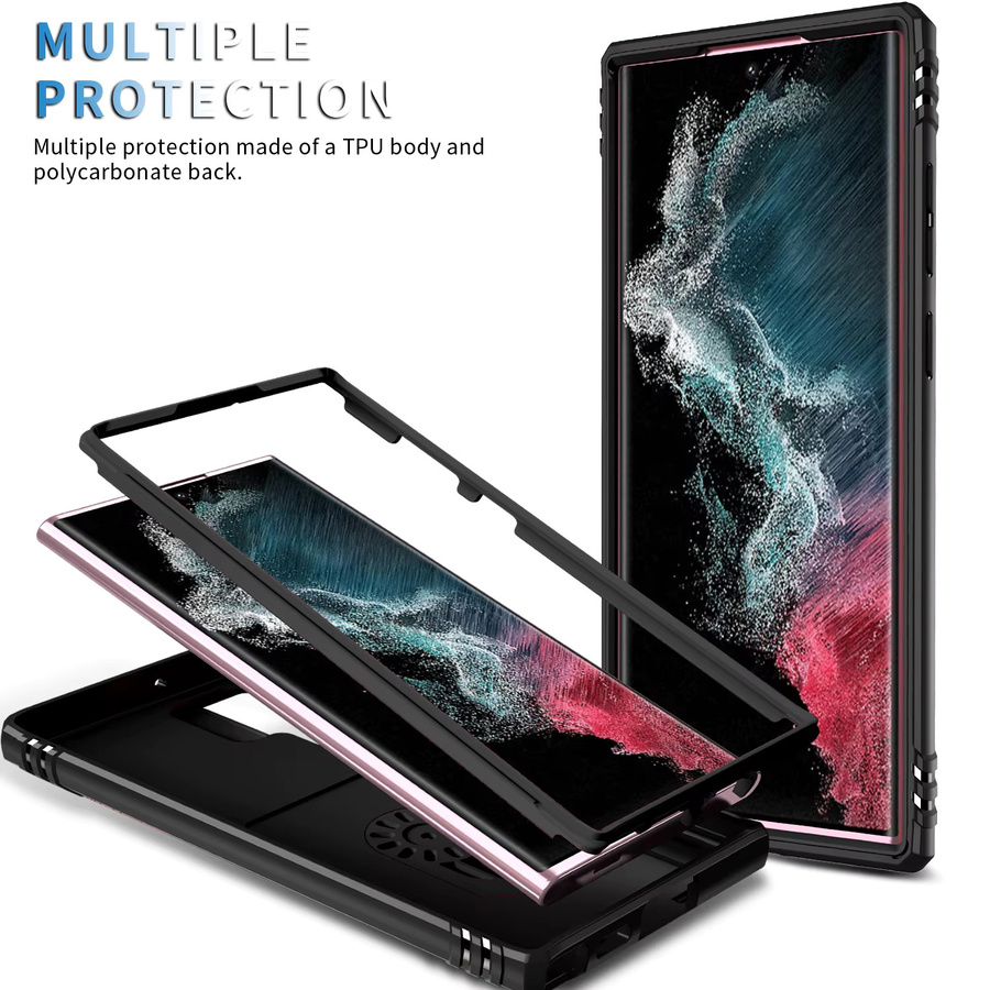 360-Grad-Vollschutz-Handyhülle mit Magnetring und Standfunktion für Samsung Galaxy S25 S24 S23 Ultra Plus S25 Edge S24FE in Schwarz oder Blau - Bild 2