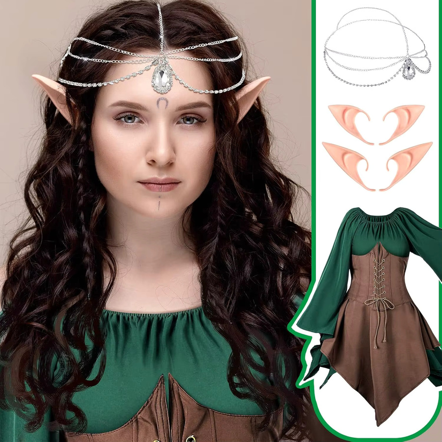 Eurzom Feenkostüm-Set, 5-teiliges Set, Fantasy, Grün, Textil - Bild 2