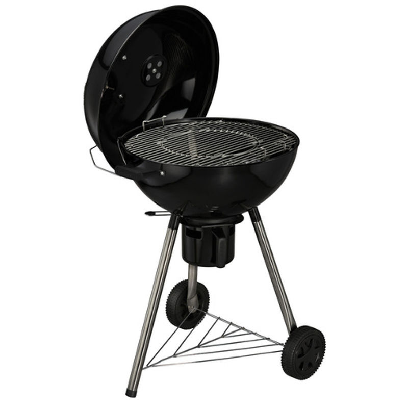 THOR Nashville Kugelgrill aus Edelstahl als Holzkohlegrill in Schwarz mit Thermometer und Rädern, Grillfläche: Ø 53,5 cm - Bild 3