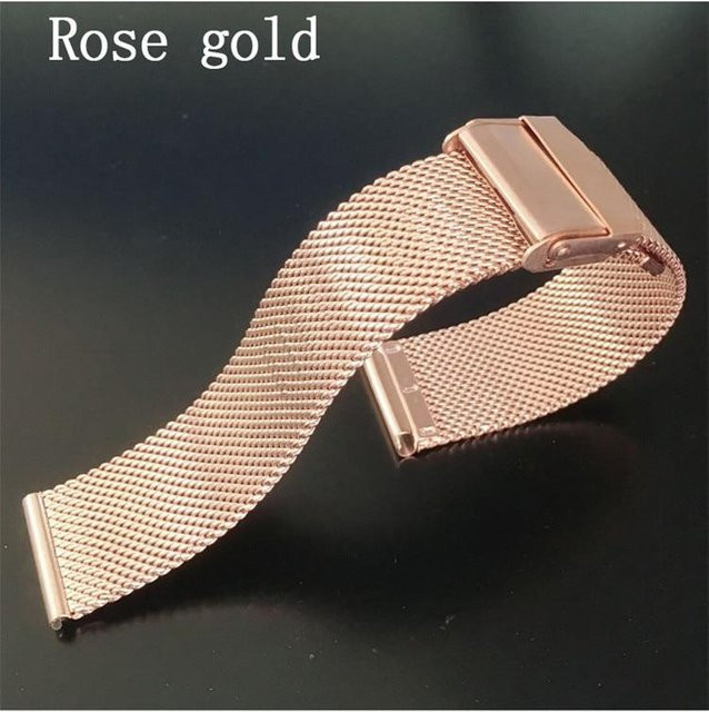 HOBBIT-3C Accessories Uhrenarmband Milanaise, Edelstahl, Roségold, 16 mm, Unisex - Bild 1