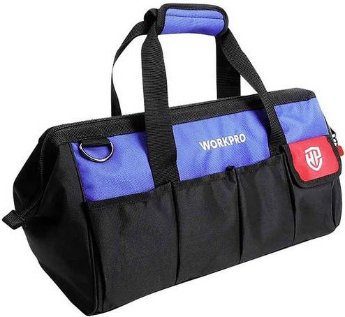 WorkPro WP281003 Werkzeugtasche unbestückt mit Trageriemen, Blau, L x B x H: 30,0 x 20,0 x 18,0 cm - Bild 1