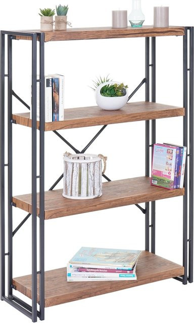 Bücherregal MCW A27 Wohnregal in Wildeiche-Optik mit 4 Ebenen, B: 121 cm, H: 80 cm, T: 30 cm - Bild 1