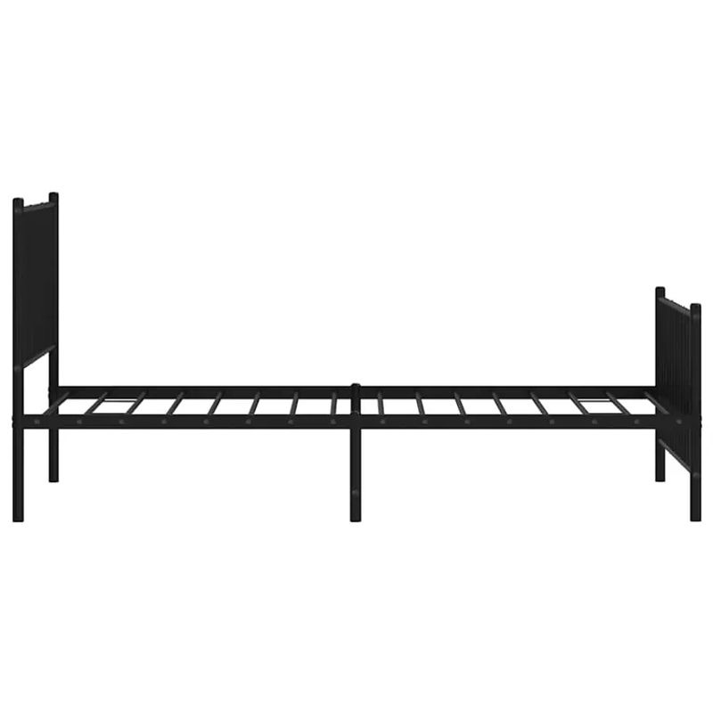 Vidaxl Metallbettgestell mit Kopfteil und Fußteil in Schwarz, B/L: 90 x 190 cm - Bild 4
