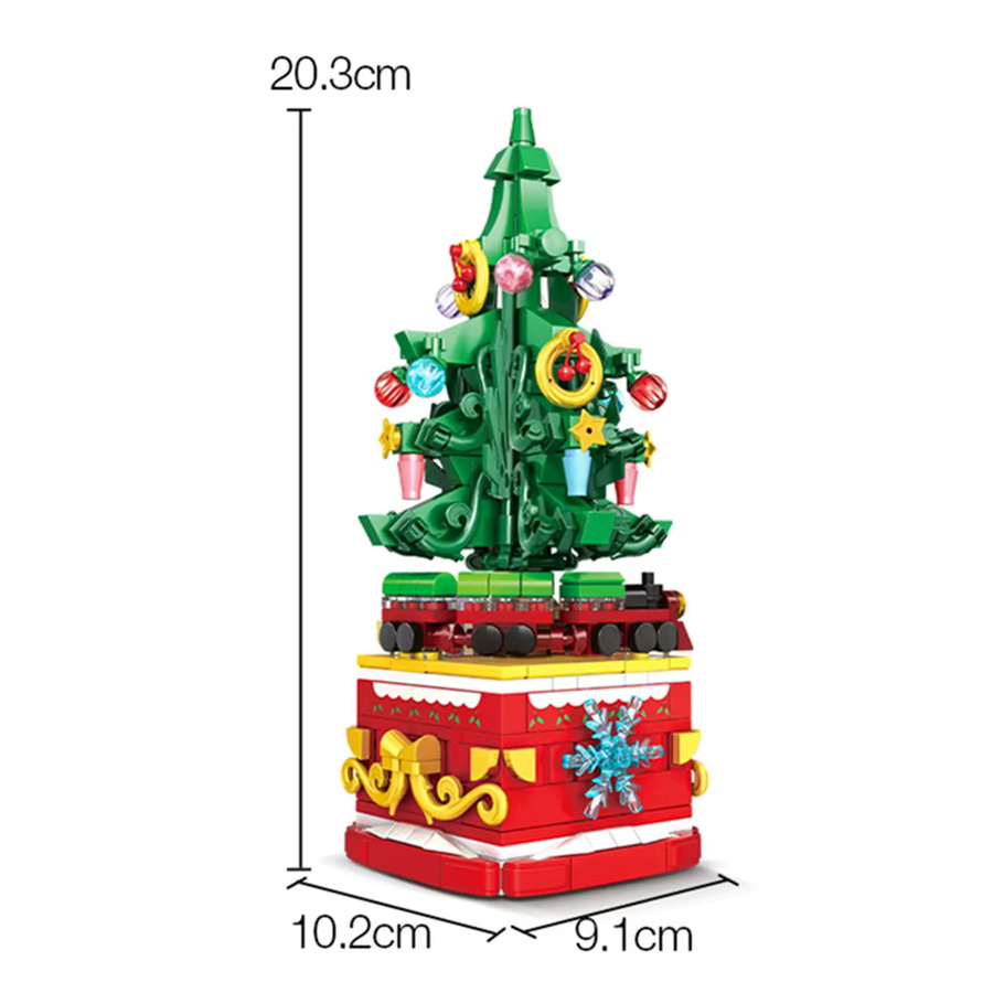 HYMILENARIO Weihnachtsbaum Winter Dorf Bausteine Spielzeug für Kinder ab 6 Jahren, Mehrfarbig - Bild 3