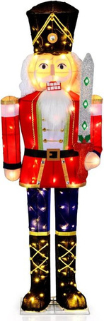 Costway Weihnachts-Nussknacker Figur in Mehrfarbig, Große Weihnachtsdekoration, Höhe: 157 cm