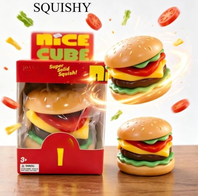 NeeDoh Heißer Burger Squish Blind Box, Elastisches Quetsch-Dekompressionsspielzeug - Bild 1