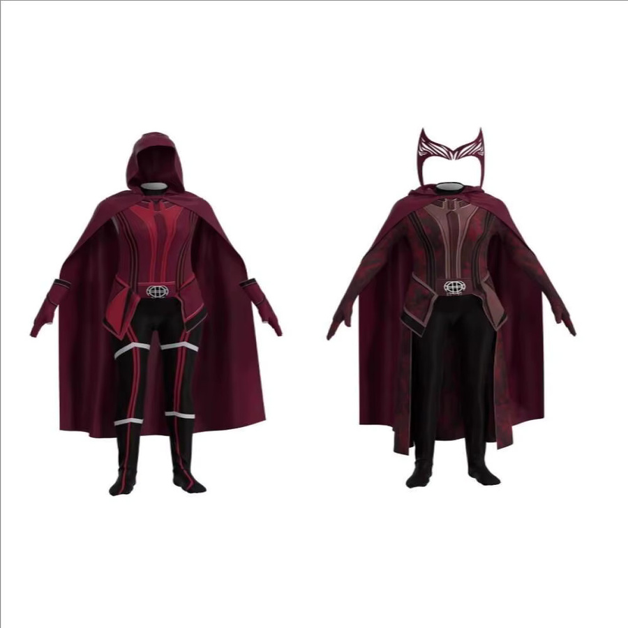 Scarlet Cosplay Wanda Vision Cosplay Kostüm, Komplettset Outfit, Rot - Bild 3
