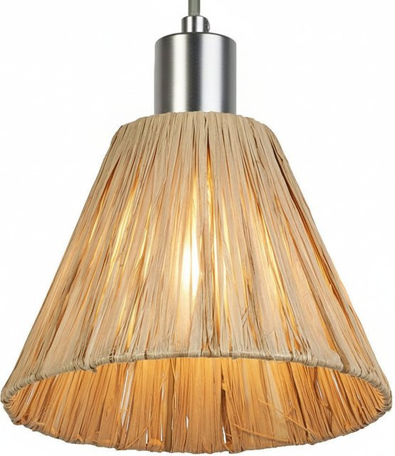 Osram Decor Raffia Pendelleuchte in Grün-Braun aus Rattan und Metall, E27, Durchmesser: 20 cm - Bild 1