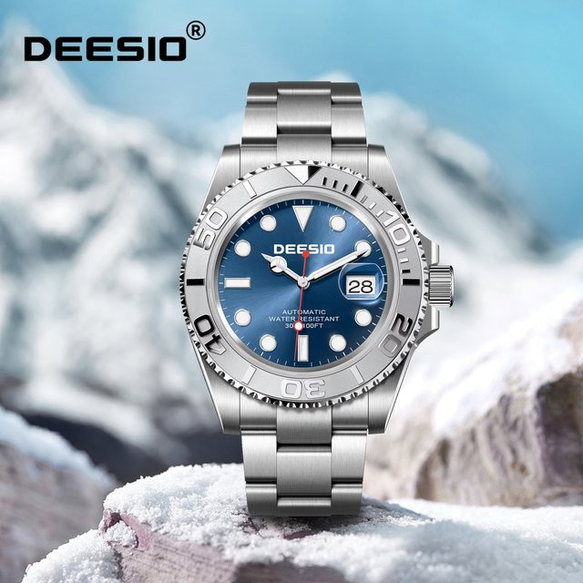 deesio Armbanduhr Automatik, Edelstahl, Saphirglas, Blau, Herren - Bild 1
