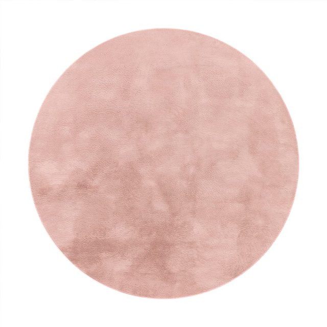 Runder Teppich Solina in Pink, 80 cm Durchmesser, flauschig und rutschfest - Bild 1