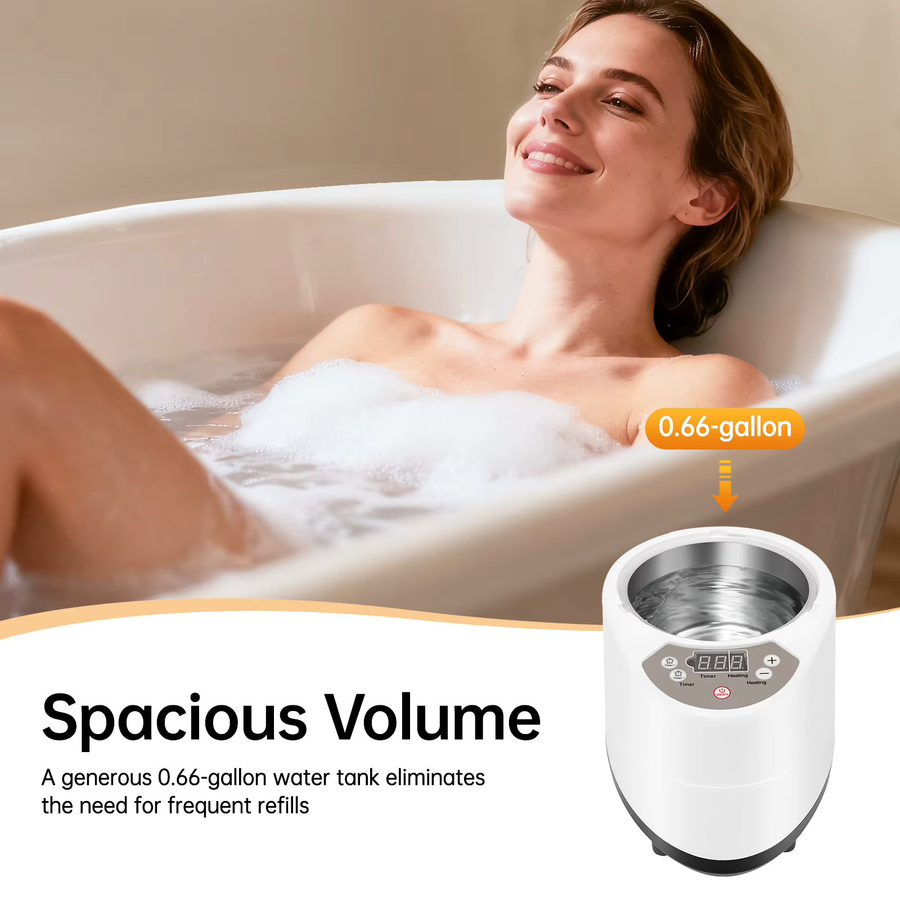 Bymaocar Sauna-Dampfmaschine mit 1000 W, tragbarer Sauna-Dampfgarer in Weiß mit 3 l Kräuterbox und Fernbedienung - Bild 2